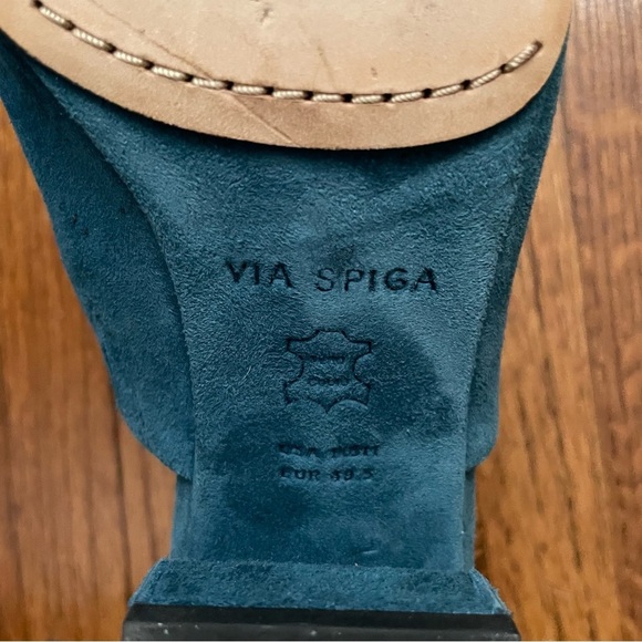 Via Spiga Porter Suede Peep Toe Mule - Picture 6 of 8